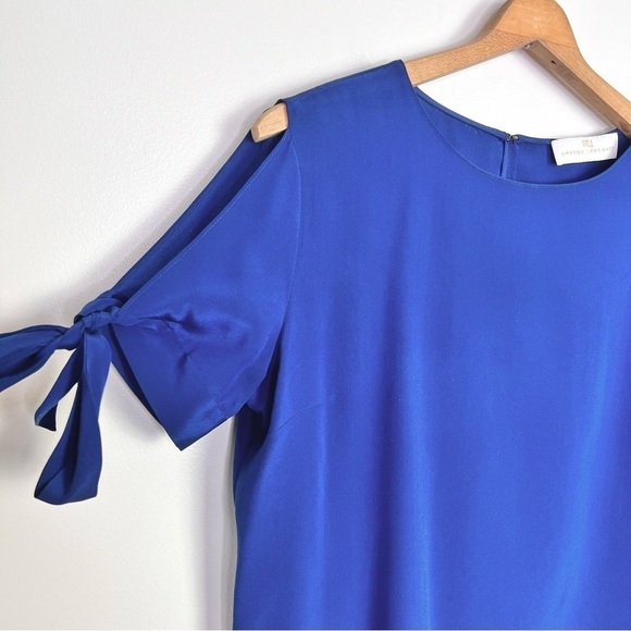 Amanda Uprichard Blue Silk Tie Sleeve Blouse - Picture 6 of 9
